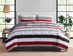 Mainstays Red Stripe 8 pc Bed in a Bag Set with Sheets, Queen